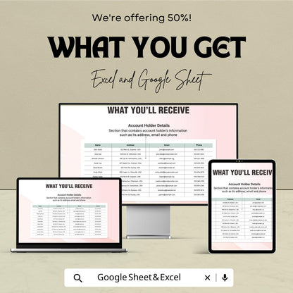 Account Verification Process Template | Account Review Tracker | Compliance Verification Sheet | Audit Tracking Template