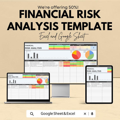 Financial Risk Analysis Template | Risk Management Excel & Google Sheet | Business Finance Dashboard