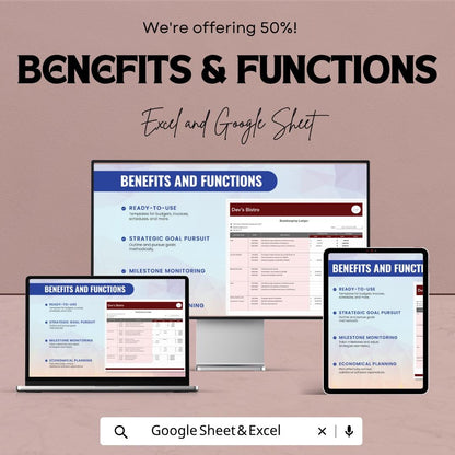 Bookkeeping Ledger Template | Small Business Accounting Spreadsheet | Expense Tracker | Financial Ledger | Google Sheets & Excel |