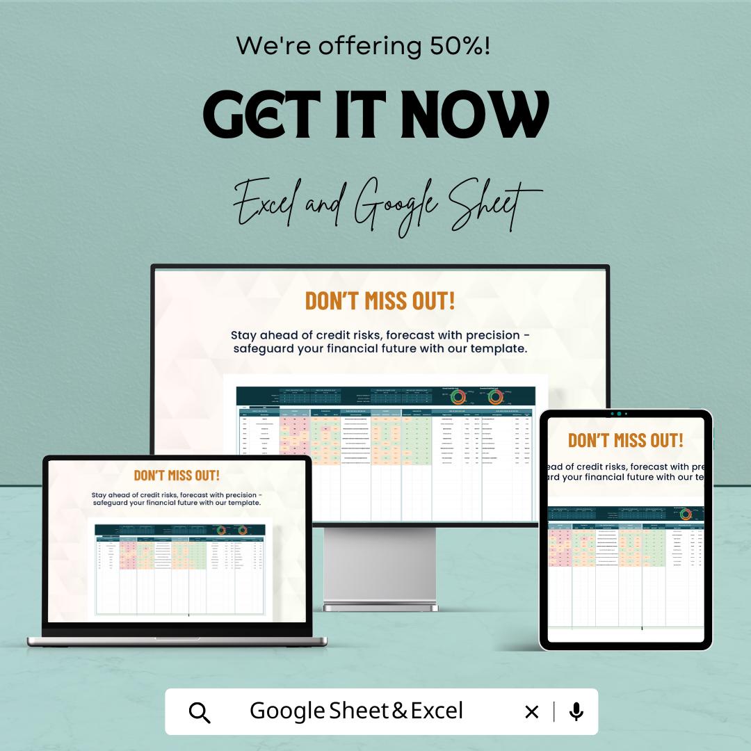 Finance Credit Risk Forecasting Template | Credit Risk Analysis Excel Sheet | Google Sheets Risk Tracker | Financial Planning Template