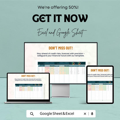Finance Credit Risk Forecasting Template | Credit Risk Analysis Excel Sheet | Google Sheets Risk Tracker | Financial Planning Template