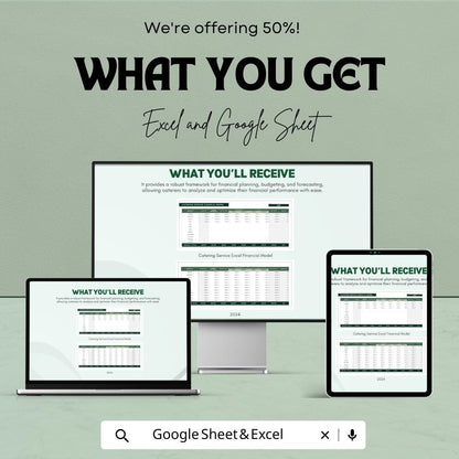 Catering Service Financial Model Template | Catering Budget Planner | Profit & Cost Analysis | Revenue Forecast | Catering Business Plan