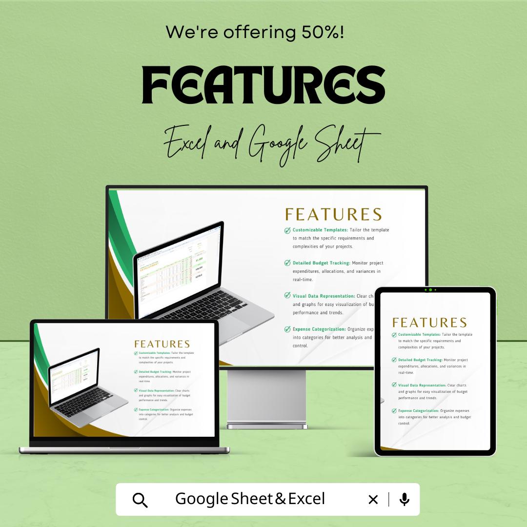 Project Budget Report Template Excel & Google Sheets | Project Cost Tracker | Budget Analysis Report | Expense Tracking Dashboard