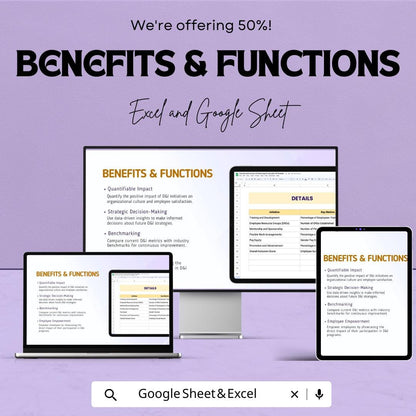 Diversity and Inclusion Impact Calculator HR Template | DEI Metrics Tracker | Hr Analytics Spreadsheet | Excel Google Sheets DEI Dashboard