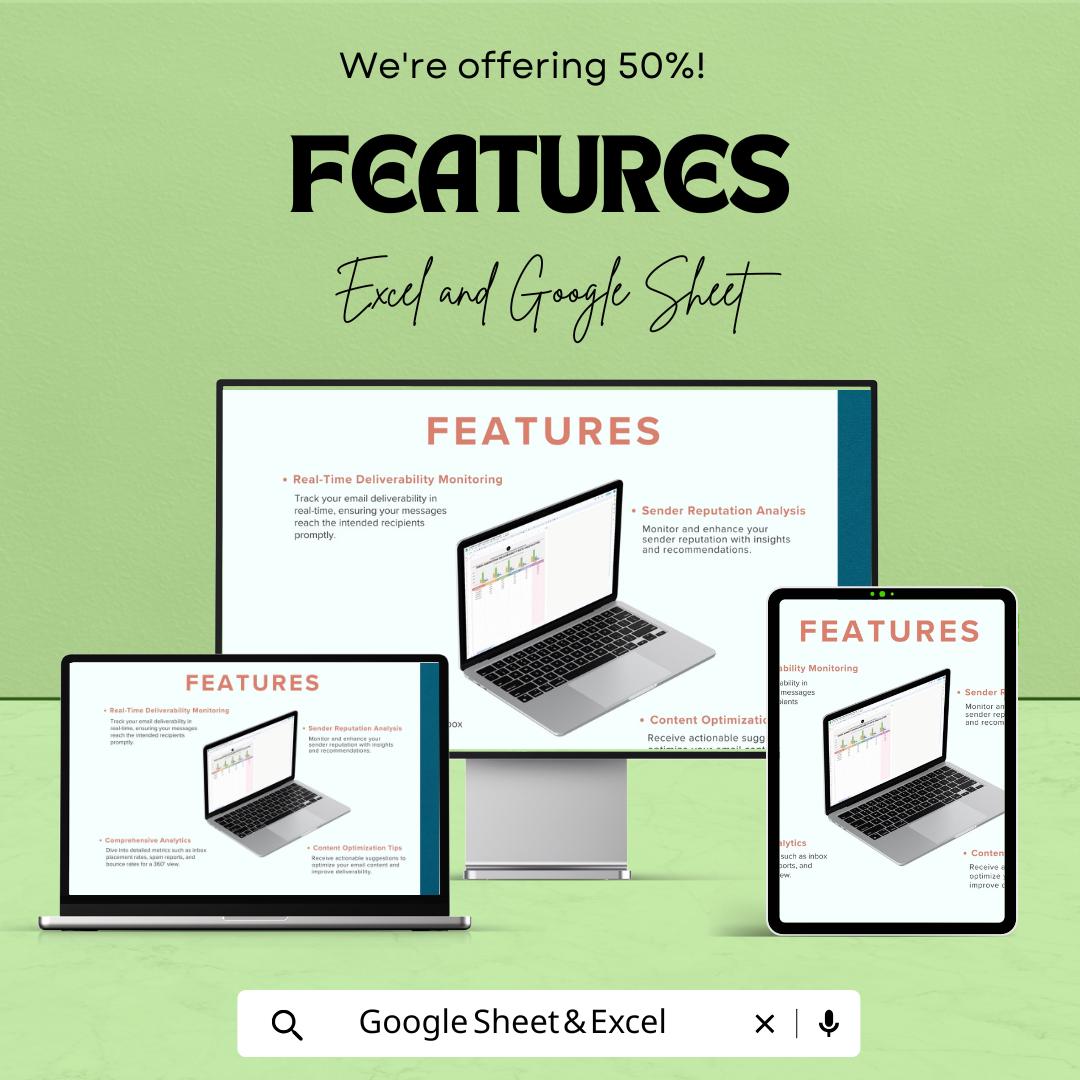 Email Marketing Deliverability Rate Calculator Template | Deliverability Tracker | Email Performance Calculator | Email KPI Reporting Tool