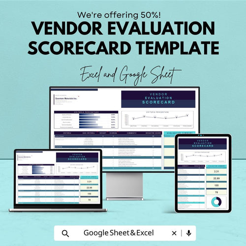 Vendor Evaluation Scorecard Template | Vendor Performance Tracker | Procurement KPI Dashboard