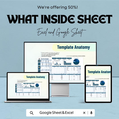 Monthly Budget Templates | Expense Tracker & Income Planner | Excel and Google Sheets Budget Template | Personal Finance Monthly Planner