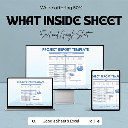 Project Report Format Template | Google Sheets & Excel | Business Report Dashboard | Project Summary Tracker | Instant Download