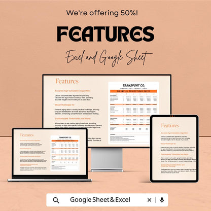 Transport and Logistics Financial Projections Spreadsheet | Revenue Forecasting Template | Budget Planning Sheet | Fleet Finance Model