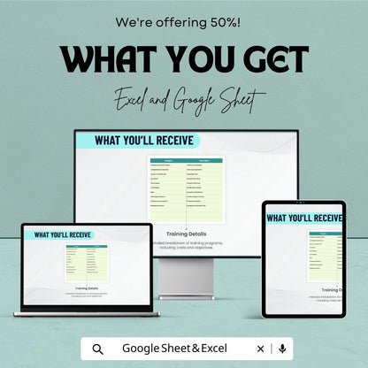 Training and Development Budget Template | Excel & Google Sheets Budget Planner | Employee Training Tracker | Learning Program Cost Analysis