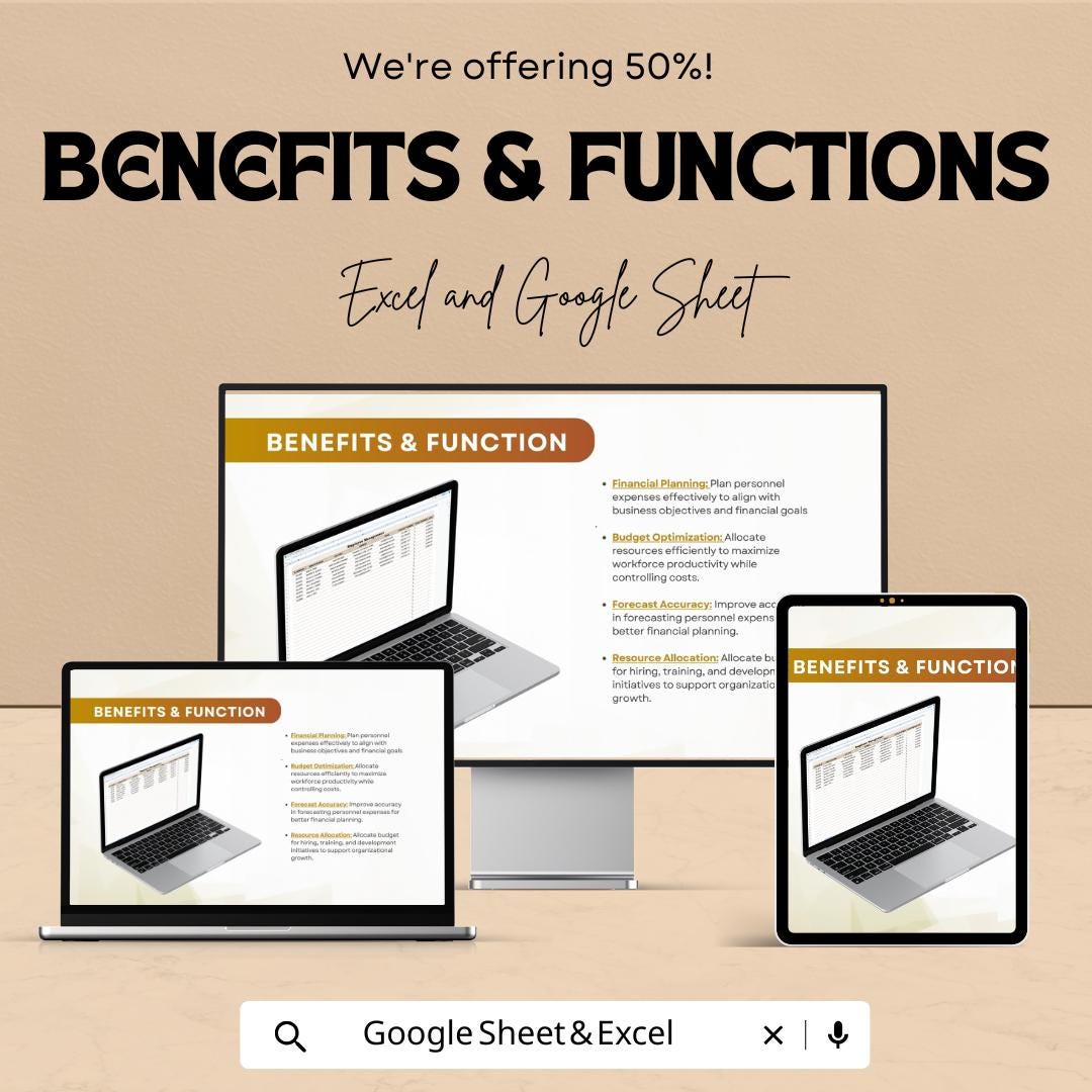 Personnel Cost Planning Template | Employee Budget Planner | HR Salary Tracker | Excel & Google Sheets | Workforce Expense Management |