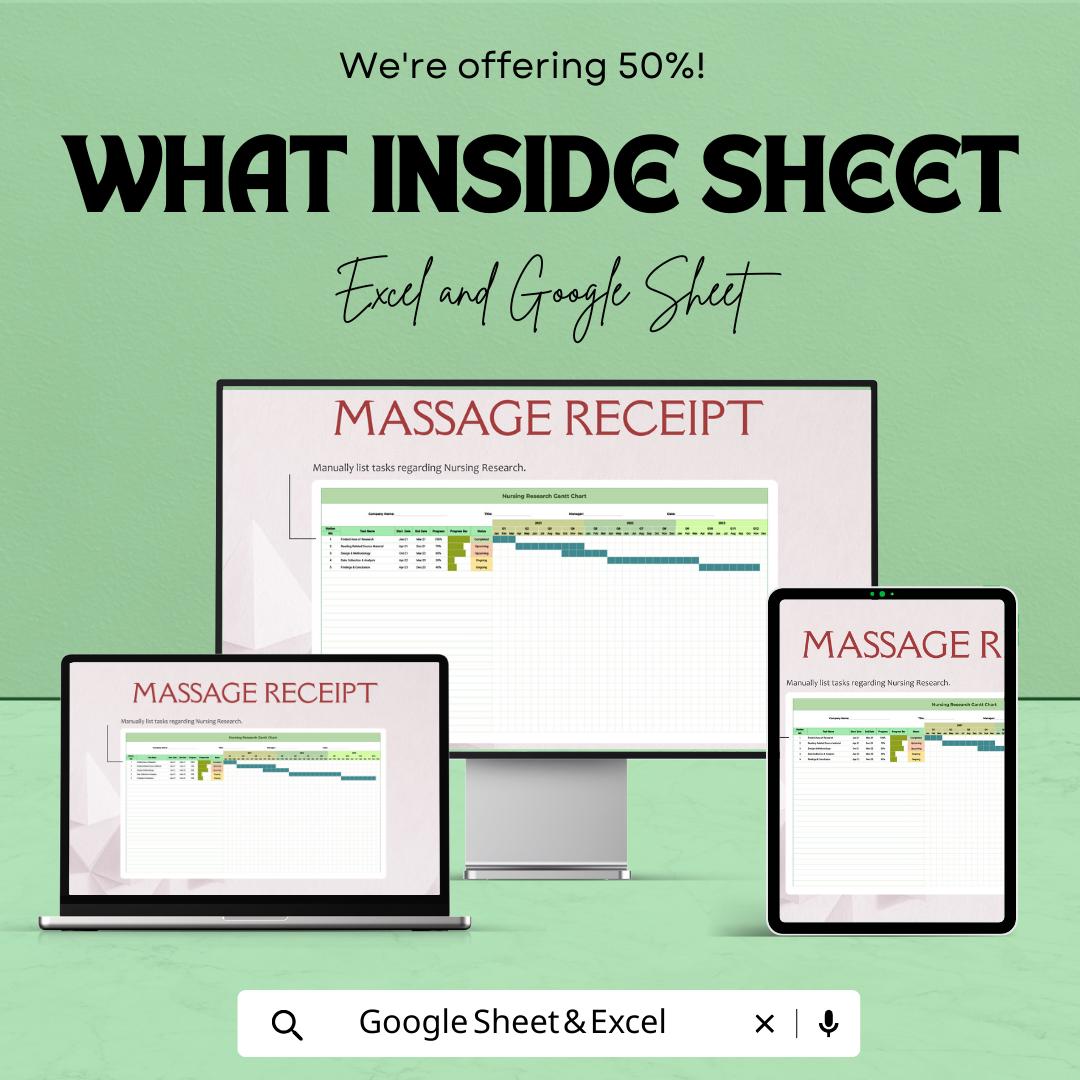 Nursing Research Gantt Chart Template | Research Timeline Planner | Nursing Project Schedule | Excel & Google Sheets