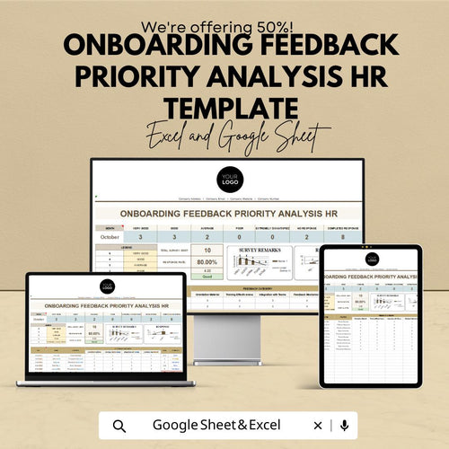 Onboarding Feedback Priority Analysis HR Template |  HR Dashboard | Employee Onboarding Feedback Tracker | HR Analytics Tool