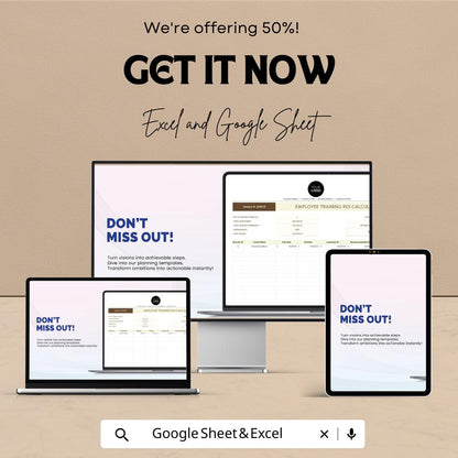 Marketing Content ROI Calculator Template | Content ROI Tracker | Marketing Performance Calculator | Investment & Revenue Analysis Tool