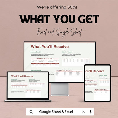 Interview Schedule Template | Interview Tracker Excel | Hiring Planner Google Sheets | HR Recruitment Template