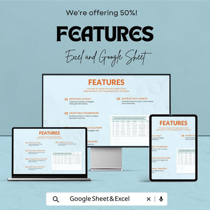 Sales Client Segmentation Template Excel | Customer Segmentation Matrix Google Sheets | Sales Targeting Tracker | CRM Spreadsheet |