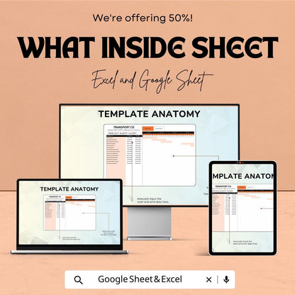 Transport and Logistics Project Gantt Chart Sheet | Excel & Google Sheets | Customizable | Project Planning Template