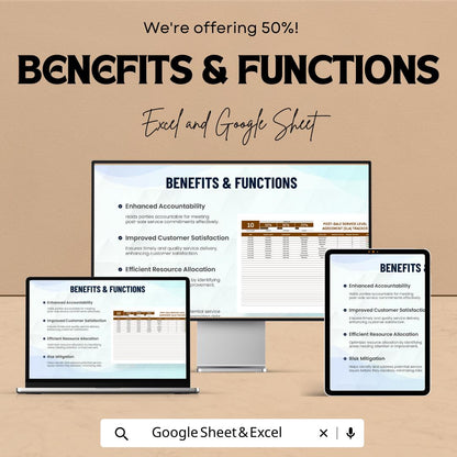 Post-Sale SLA Tracker Template | Service Level Agreement Tracker | Customer Support KPI Tool | Excel & Google Sheets