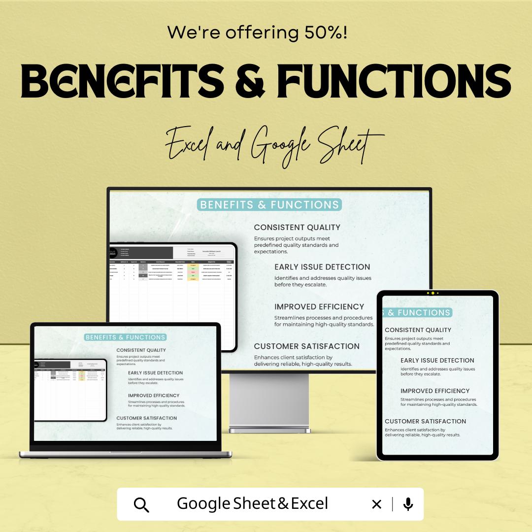 Operations Quality Assurance Plan Template | QA Plan Spreadsheet | Excel & Google Sheets