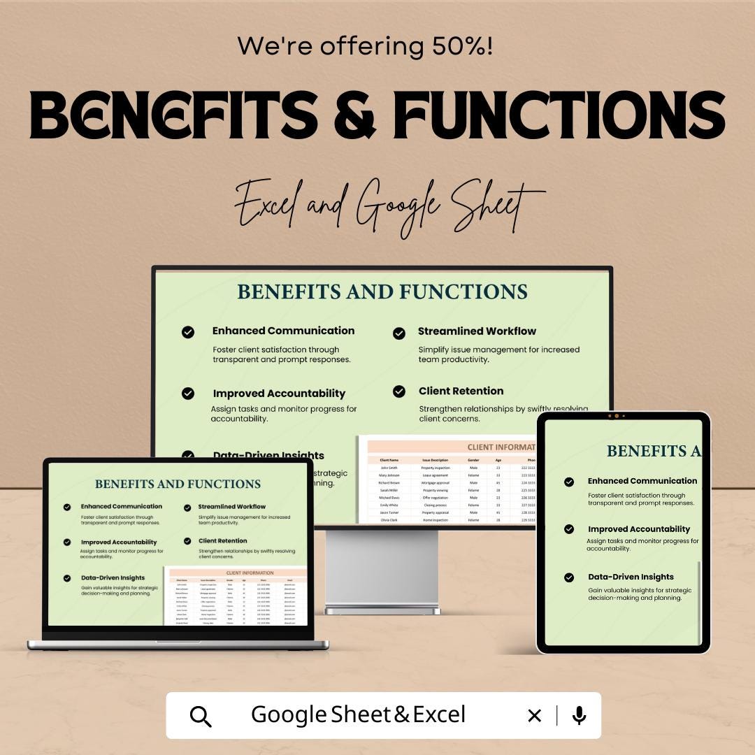 Sales Client Issue Resolution Tracker Template, Customer Issue Log, Client Support Tracker, CRM Spreadsheet