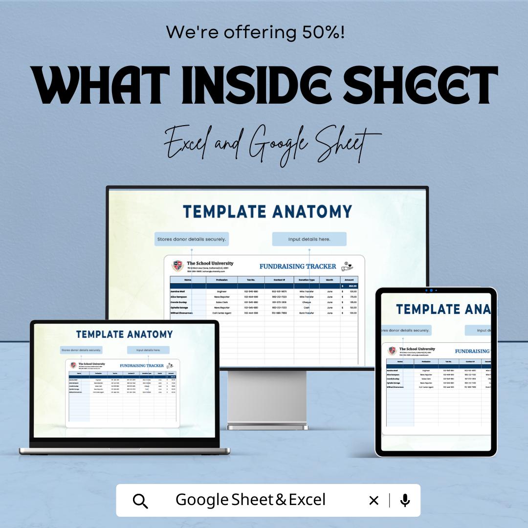 Fundraising Tracker Template | Donation Tracker  | Donor Database Spreadsheet | Nonprofit Fundraiser Planner | Charity Tracker