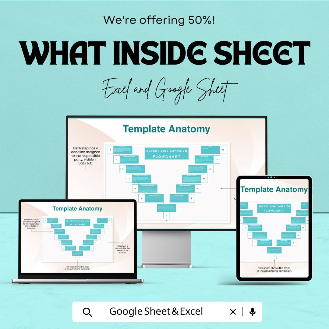 Template for Excel and Google Sheets | 50% Off! | Marketing Campaign Planner