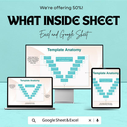 Template for Excel and Google Sheets | 50% Off! | Marketing Campaign Planner