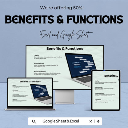 Ecommerce Product Roadmap Template | Product Development Planner | Excel & Google Sheets Roadmap | Ecommerce Project Timeline Tracker