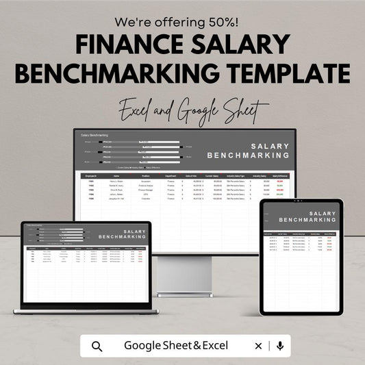 Finance Salary Benchmarking Template | Compensation Analysis Sheet | Salary Comparison Tool | HR & Finance Template