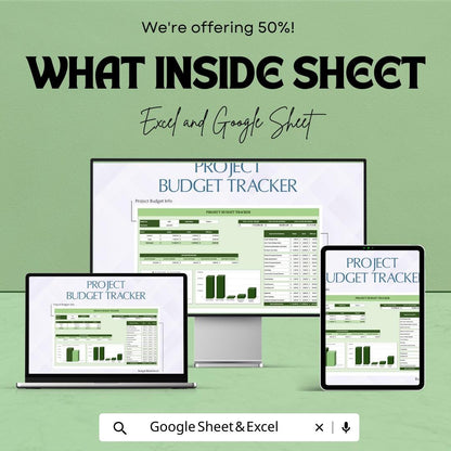 Project Budget Tracker Template, Excel & Google Sheets Budget Planner, Project Cost Tracker, Business Budget Spreadsheet, Financial Tracker