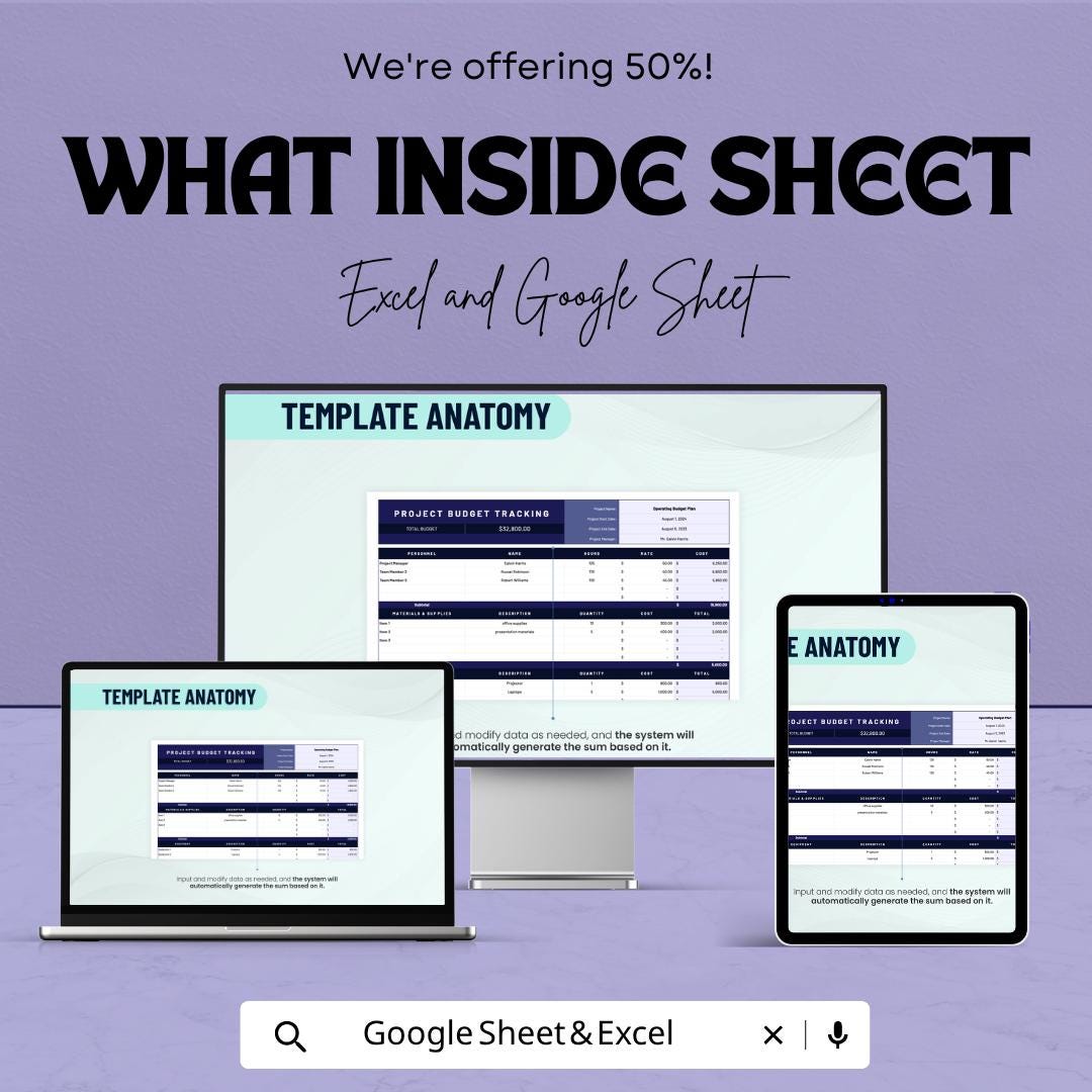 Project Budget Tracking Template | Budget Planner Spreadsheet | Expense Tracker | Project Cost Management | Excel & Google Sheets |
