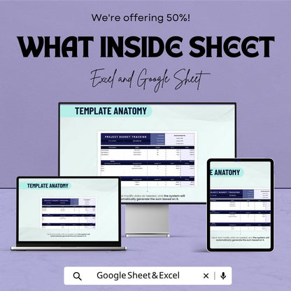 Project Budget Tracking Template | Budget Planner Spreadsheet | Expense Tracker | Project Cost Management | Excel & Google Sheets |