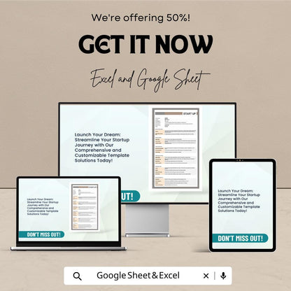 Startup Sheet - Editable Business Plan Template for Startup Companies in Excel & Google Sheets