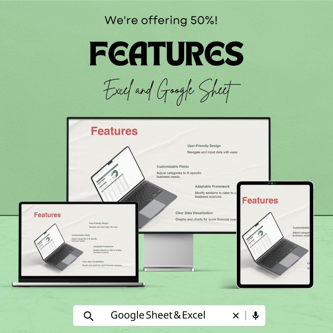 Small Business Spreadsheet Template | Business Finance Tracker | Profit and Expense Log | Small Biz Budget Sheet