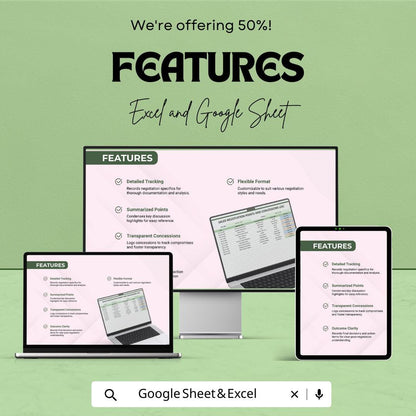 Sales Negotiation Points and Concessions Log Template | Negotiation Tracker | Deal Concessions Log | Sales Management Tool