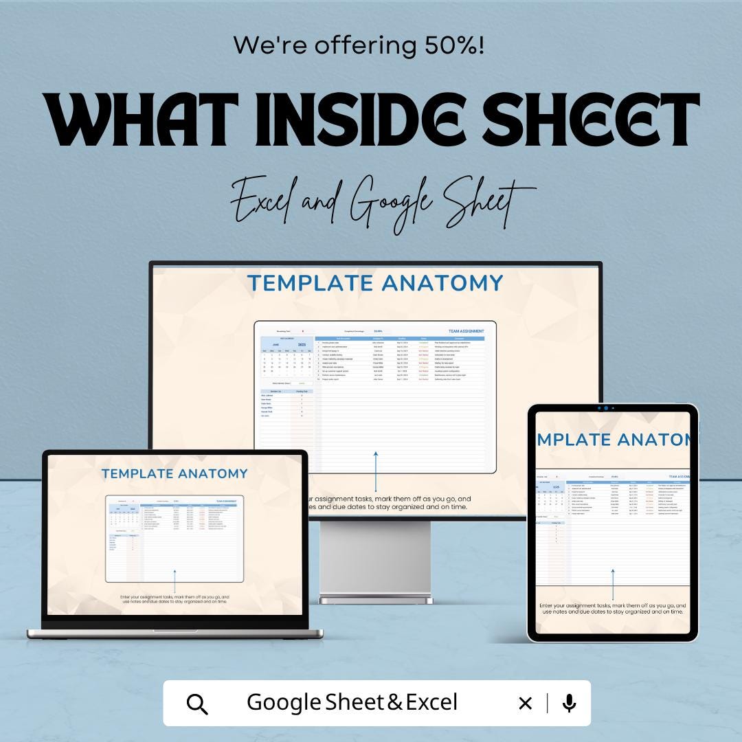 Team Assignment Template | Team Task Tracker | Project Assignment Planner | Team Workflow Organizer | Task Management Spreadsheet