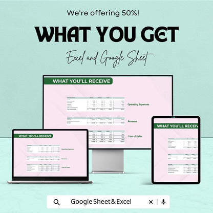 Financial Profit and Loss Sheet | Budget Management and Expense Tracker | Google Sheets | Instant Download for Small Business & Personal Use