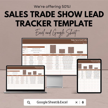 Sales Trade Show Lead Tracker Template | Excel & Google Sheets Lead Management Dashboard | Event Sales CRM Tracker