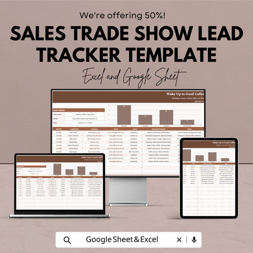 Sales Trade Show Lead Tracker Template | Excel & Google Sheets Lead Management Dashboard | Event Sales CRM Tracker