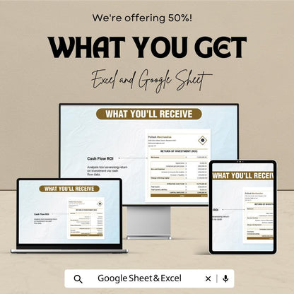 Product ROI Template | Excel & Google Sheets | Return on Investment Calculator | Profit Analysis Template | Business Finance Spreadsheet