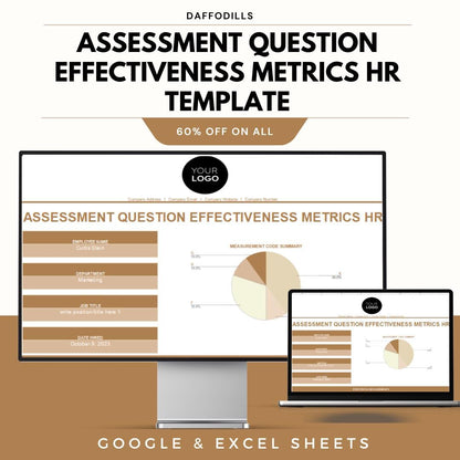 Assessment Question Effectiveness Metrics HR Template | HR Assessment Tool | Hiring Evaluation Sheet | Google Sheets HR