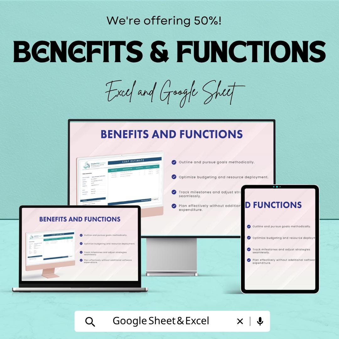 Website Cost Estimate Template | Excel Project Budget Spreadsheet | Google Sheets Website Quote Calculator | Web Design Proposal Template |