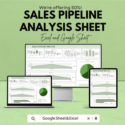 Sales Pipeline Analysis Sheet | Excel & Google Sheet | Sales Tracker | Lead Management Template | Sales Forecasting Tool