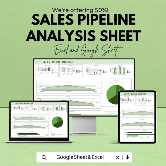 Sales Pipeline Analysis Sheet | Excel & Google Sheet | Sales Tracker | Lead Management Template | Sales Forecasting Tool