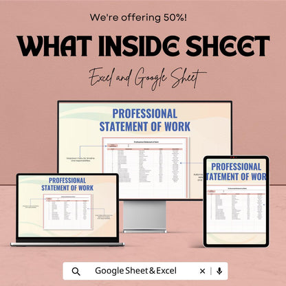 Professional Statement of Work Template | SOW Template | Scope of Work Template | Project Plan Template