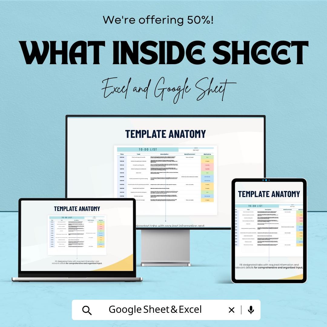 To-Do List Sheet | Daily Task Tracker | Excel & Google Sheets Template | Productivity Planner | Instant Download | Customizable Task List