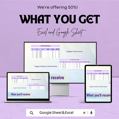 Supply Chain Dashboard Sheet | Excel & Google Sheets | Inventory KPI Tracker | Supplier Report | Logistics Metrics | Automated Charts