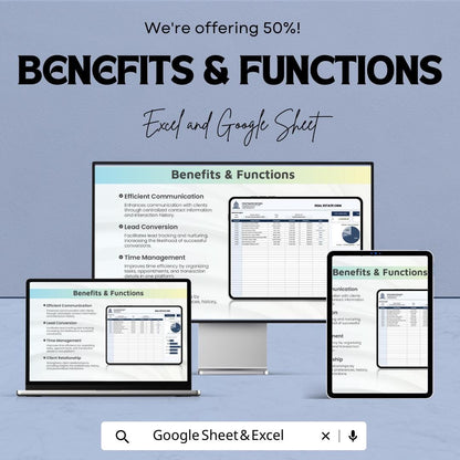 Real Estate CRM Template | Realtor Client Management | Excel & Google Sheets