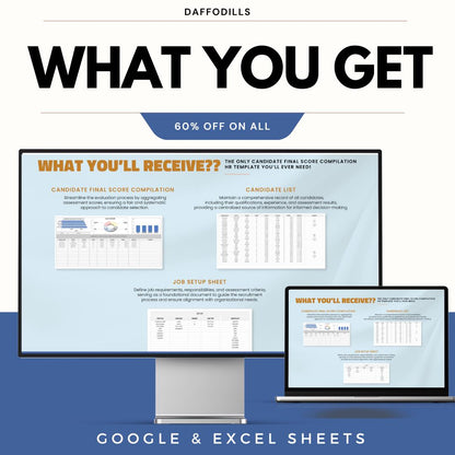 Candidate Final Score Compilation HR Template, Hiring Evaluation Sheet, HR Scoring Dashboard, Recruitment Scorecard