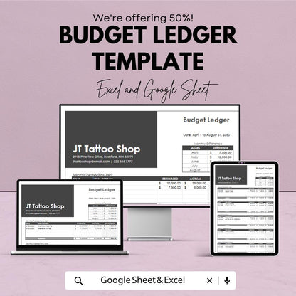 Budget Ledger Template | Budget Planner Spreadsheet | Income Expense Tracker | Personal Finance Template | Google Sheets & Excel |